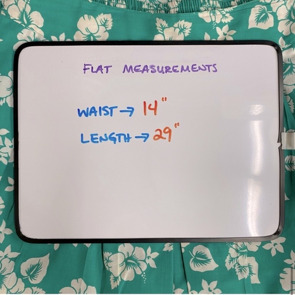 5/$25 Vintage Elle Elle Green White Floral Print Elastic Waist Midi Skirt M - Picture 14 of 16